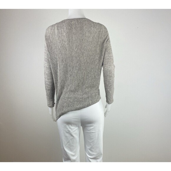 F. Eileen Fisher Linen Top Size S Multicolor Gray Blouse Long Shirt - Picture 3 of 5